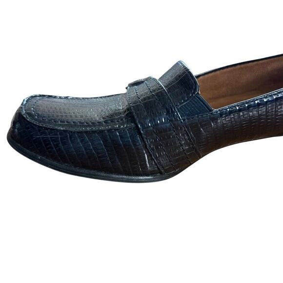 Naturalizer Benefit Womens Reptile Navy Block Heel Loafers Slip On Shoes 8.5 N - Picture 5 of 16